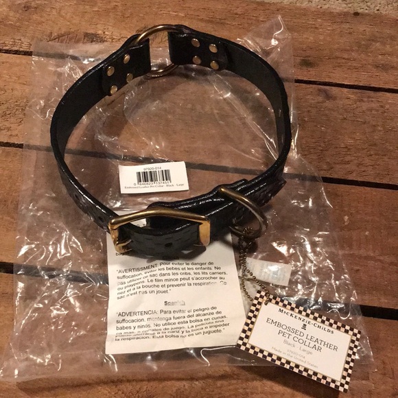 Mckenzie-Childs Other - Mckenzie-Childs embossed leather L pet collar